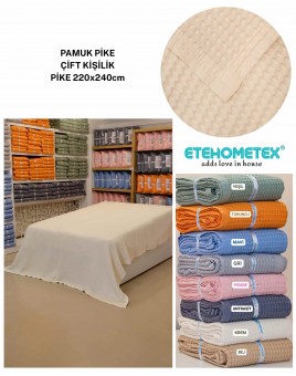 ETEHOMETEX HAVUZLU PİKE ÇİFT KİŞİLİK 220X240CM KREM 8696474231654